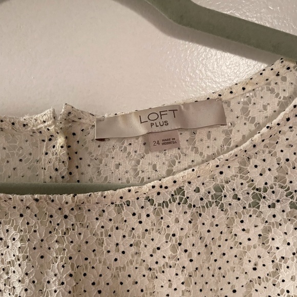 Loft Plus White Eyelet Blouse - Picture 3 of 4